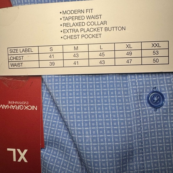 Nick Graham Men's Everywhere Short Sleeve Printed Shirt Size XL Blue - Picture 5 of 10